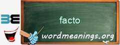 WordMeaning blackboard for facto